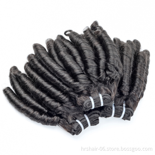 12A double drawn spring curly fumi hair bundles with 4x4 transparent lace closure wholesale double drawn cuticle aligned hair
